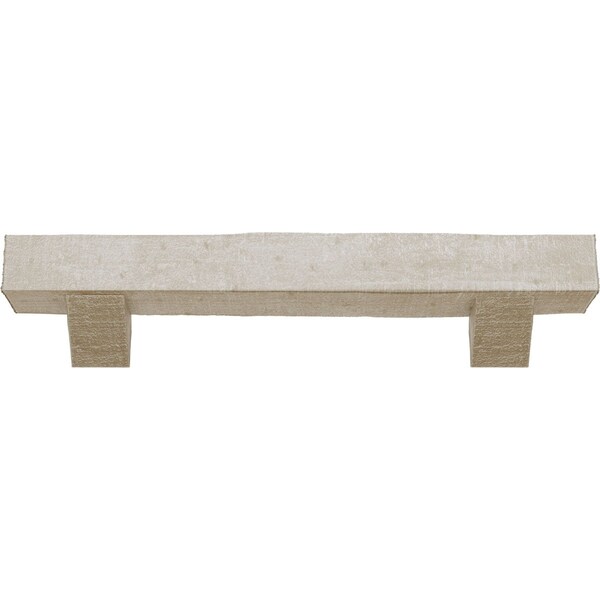 Kit W/ Breckinridge Corbels, White Washed, 4H  X 4D X 60W Rough Cedar Faux Wood Fireplace ManteL